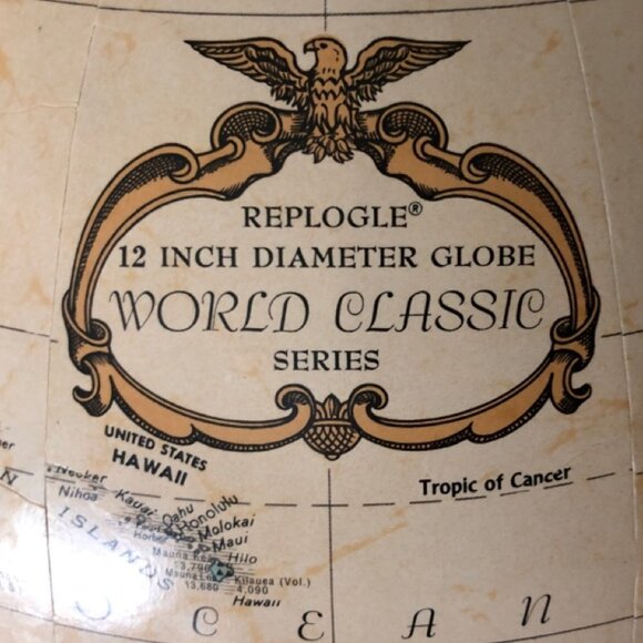 Morgan Globe 12” Diameter, by Replogle World Classic Series, Hardwood Base - Picture 12 of 16